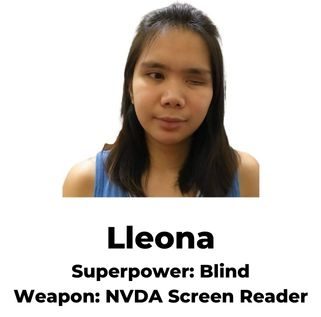 Lleona (Superpower: Blind, Weapon: NVDA Screen Reader)