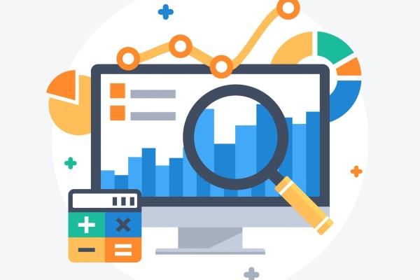 Flat design modern vector illustration concept of website analytics search information.