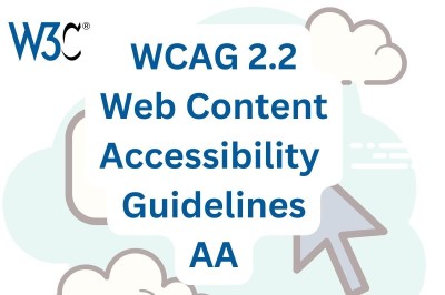Text reads  W3C WCAG 2.2 Web Content Accessibility Guidelines AA